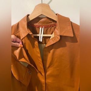 Anthropology Faux Leather Shirt/Blouse